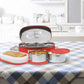 Milton Executive Lunch Insulated Tiffin, 2 Round Containers, 280 ml Each, 1 Oval Container, 450 ml, Red| Microwave Safe | Easy to Carry | Leak Proof | Insulated Tiffin | Hot Food