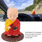 Little Monk Figurine, Solar Chinese Little Buddha Monk Statue, Bring Good Fortune Decoration Ornament, Funny Car Shaking Head Toy, Solar Power Nodding Head Dancing Toy