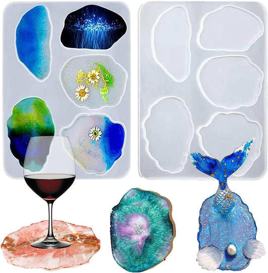 Silicone Mould Agate Coaster Design Set