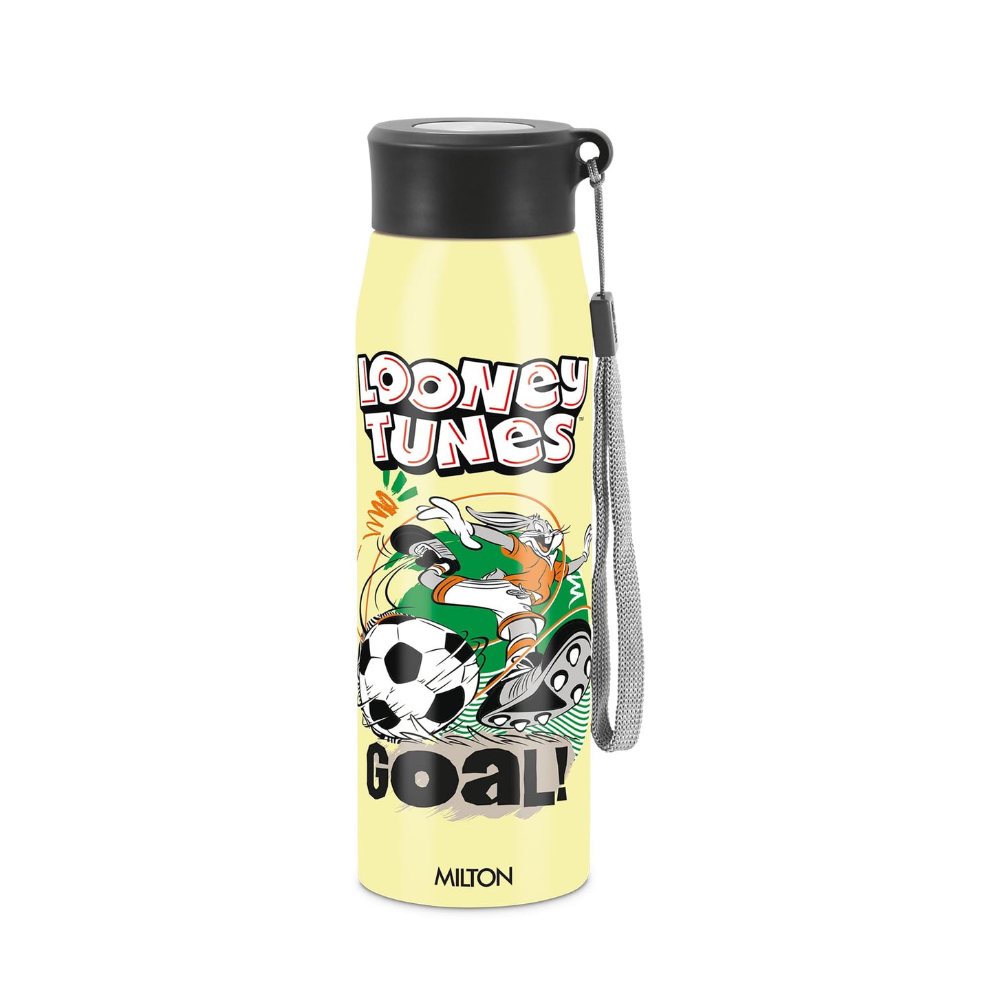 Milton Handy Design 650 Stainless Steel Water Bottle, 690 ml, (Loony Tunes - Bunny)| Single walled | Leak Proof | Easy Grip | Easy to Carry | Home | Kitchen