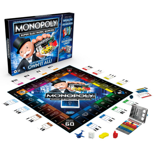 Hasbro Monopoly Super Electronic Banking Board Game, Cashless Tap Technology Board Game