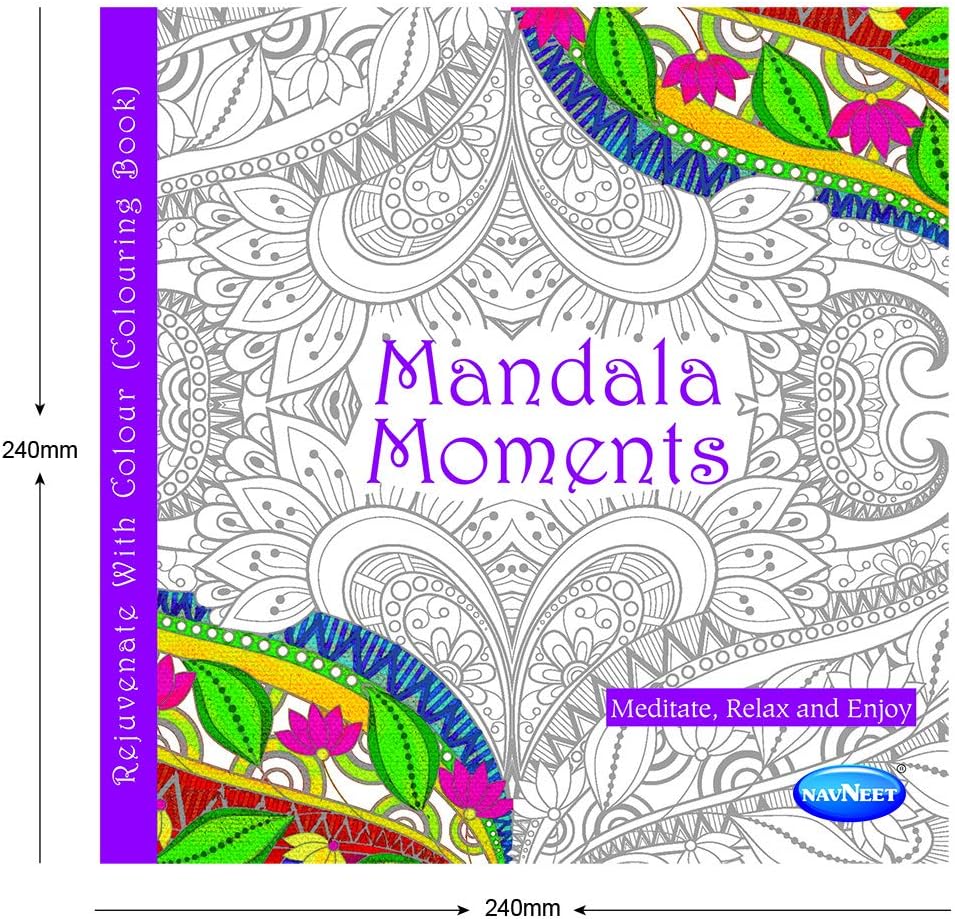 Navneet Adult Colouring Book Mandala Moments SATYAM STATIONERS navneet-adult-colouring-book-mandala-moments-satyam-stationers