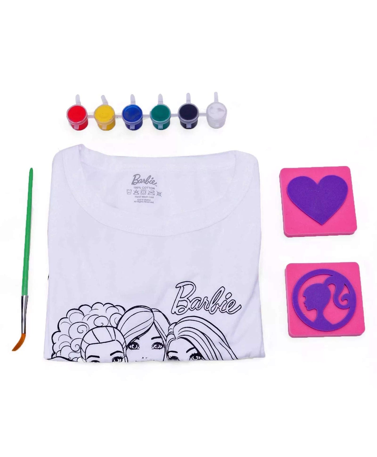 Ratna's Barbie Design Your Tshirt For Girls, Free Size Tshirt For 5-10 Years Girls