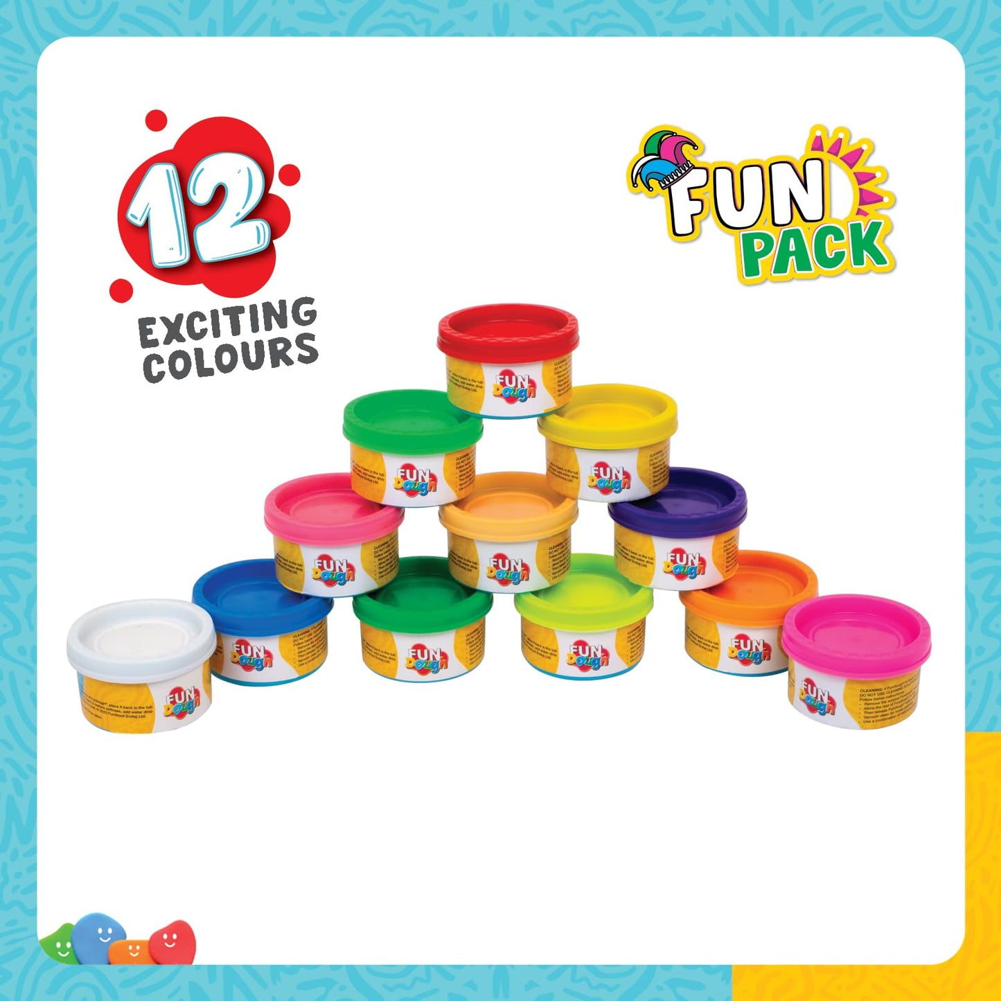 Funskool-Fundough Compound Fun Pack, 300gms, (12×25 gms) , multicolour, dough, toy, shaping, sculpting, 3 years