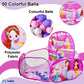 Large Size Ball Pool for Kids, Foldable Square Zoo Ball Pool Play Tent Kids, Playground Tent House with 50 Balls – Ball Pool Game for 2-5 Years Old Kids, Boys, Girls (Mermaid)