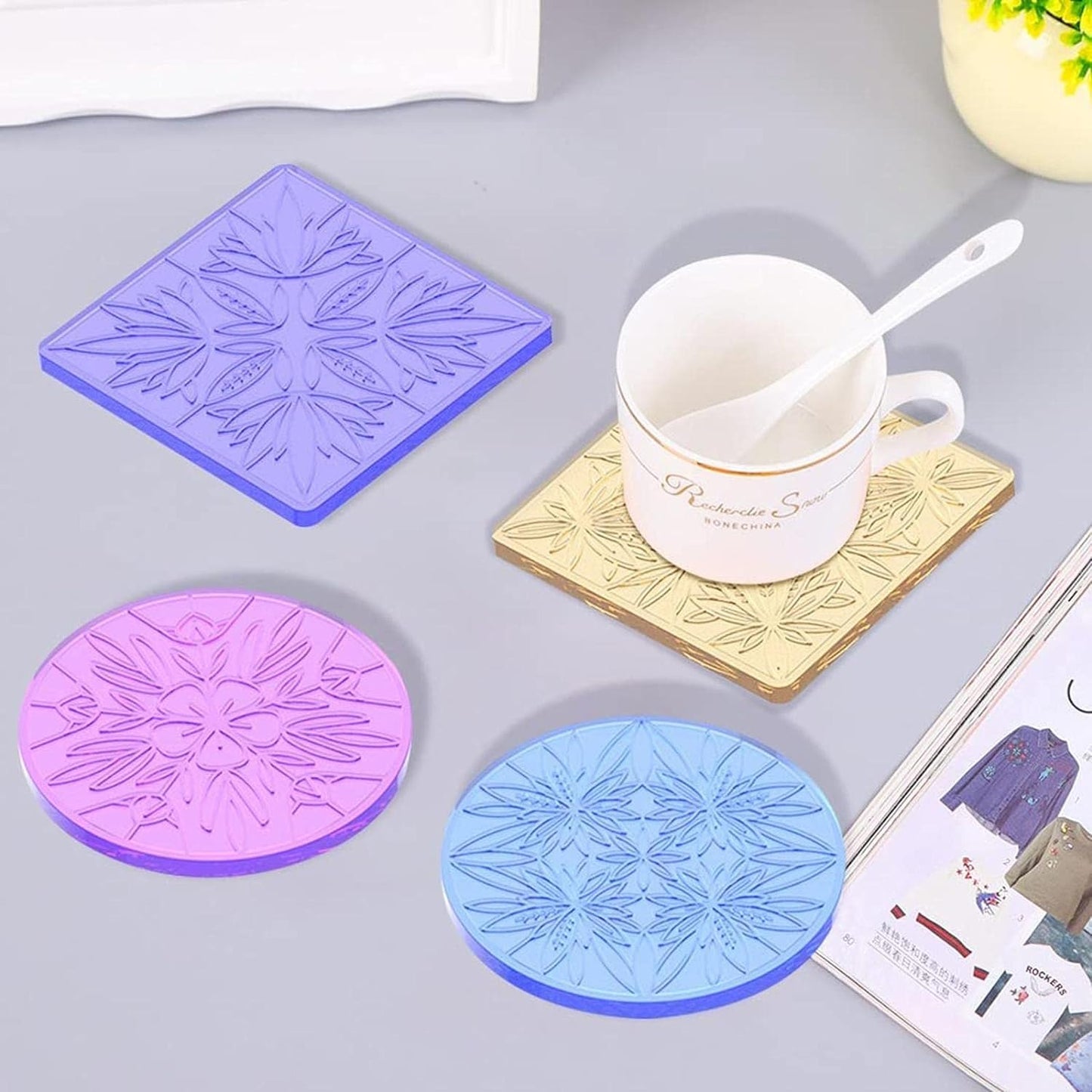 Silicone Mould Floral Coaster