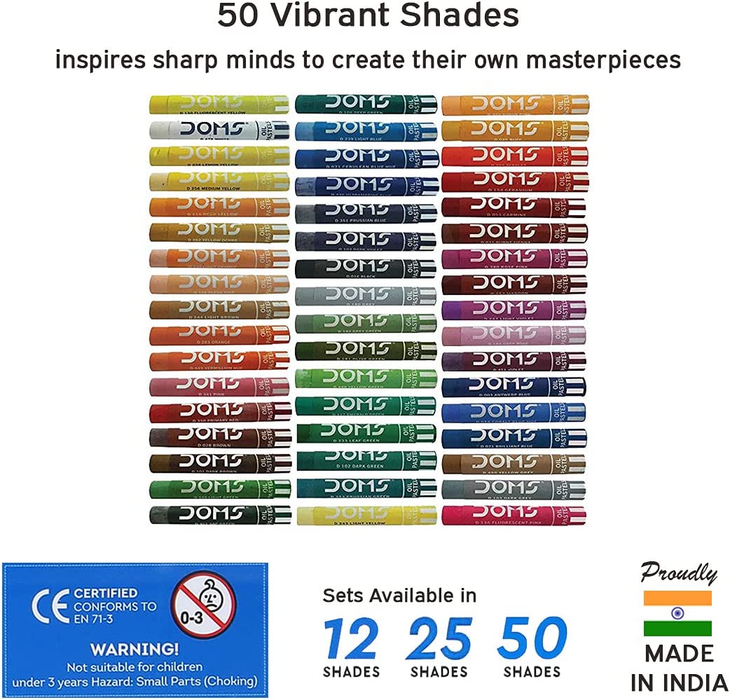 Doms Non-Toxic Oil Pastel Set in Plastic Case

- 25 Shades