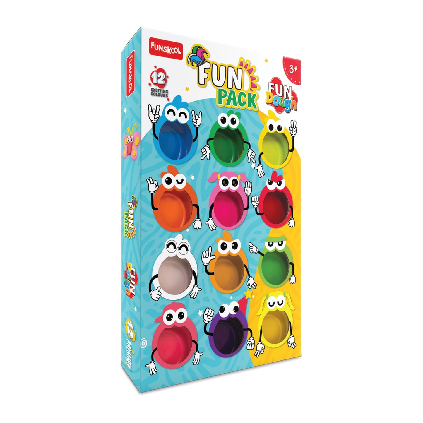 Funskool-Fundough Compound Fun Pack, 300gms, (12×25 gms) , multicolour, dough, toy, shaping, sculpting, 3 years