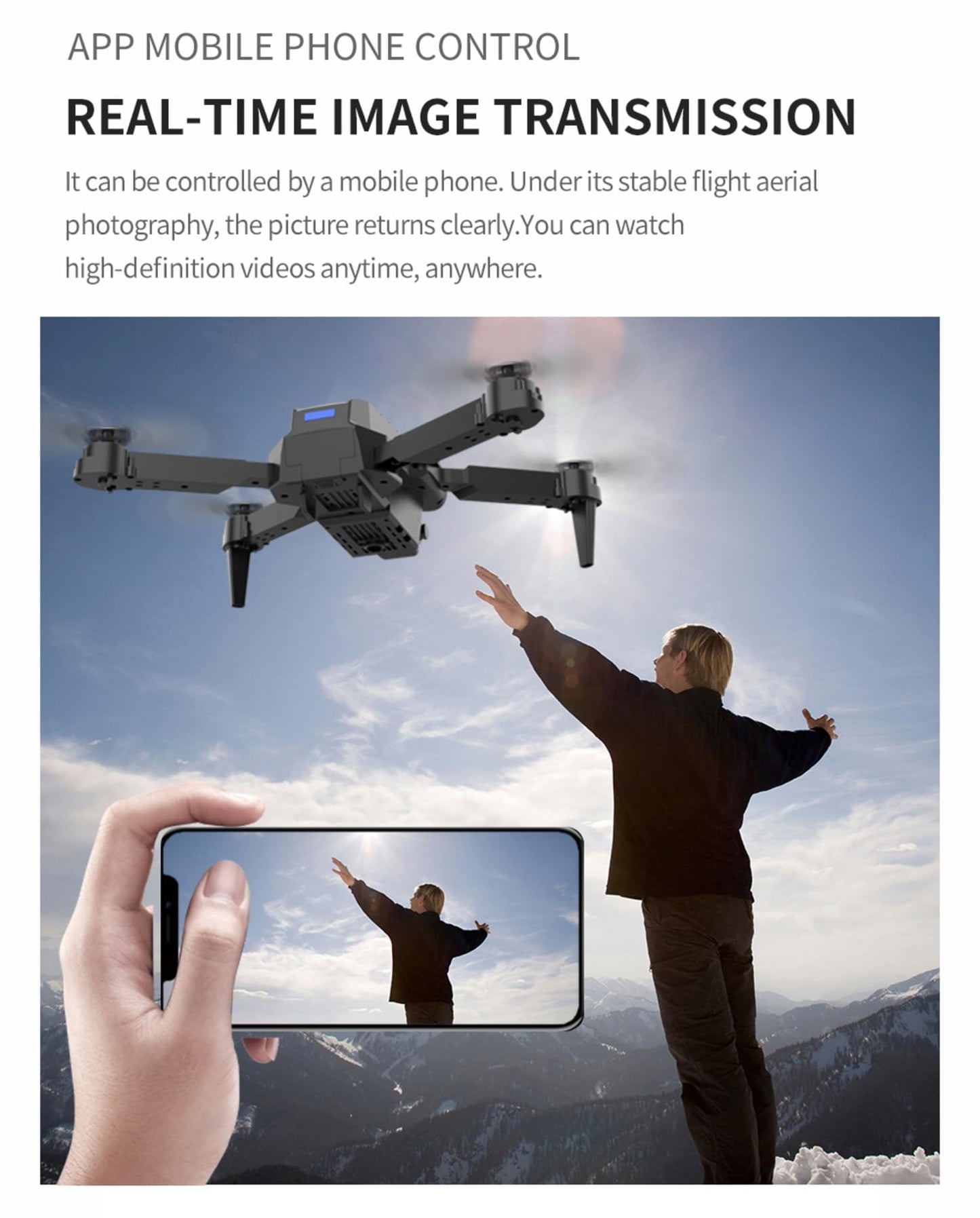 E88 Pro Drone with 4K Camera, WiFi FPV 1080P HD Dual Foldable RC Quadcopter Altitude Hold, Headless Mode, Visual Positioning