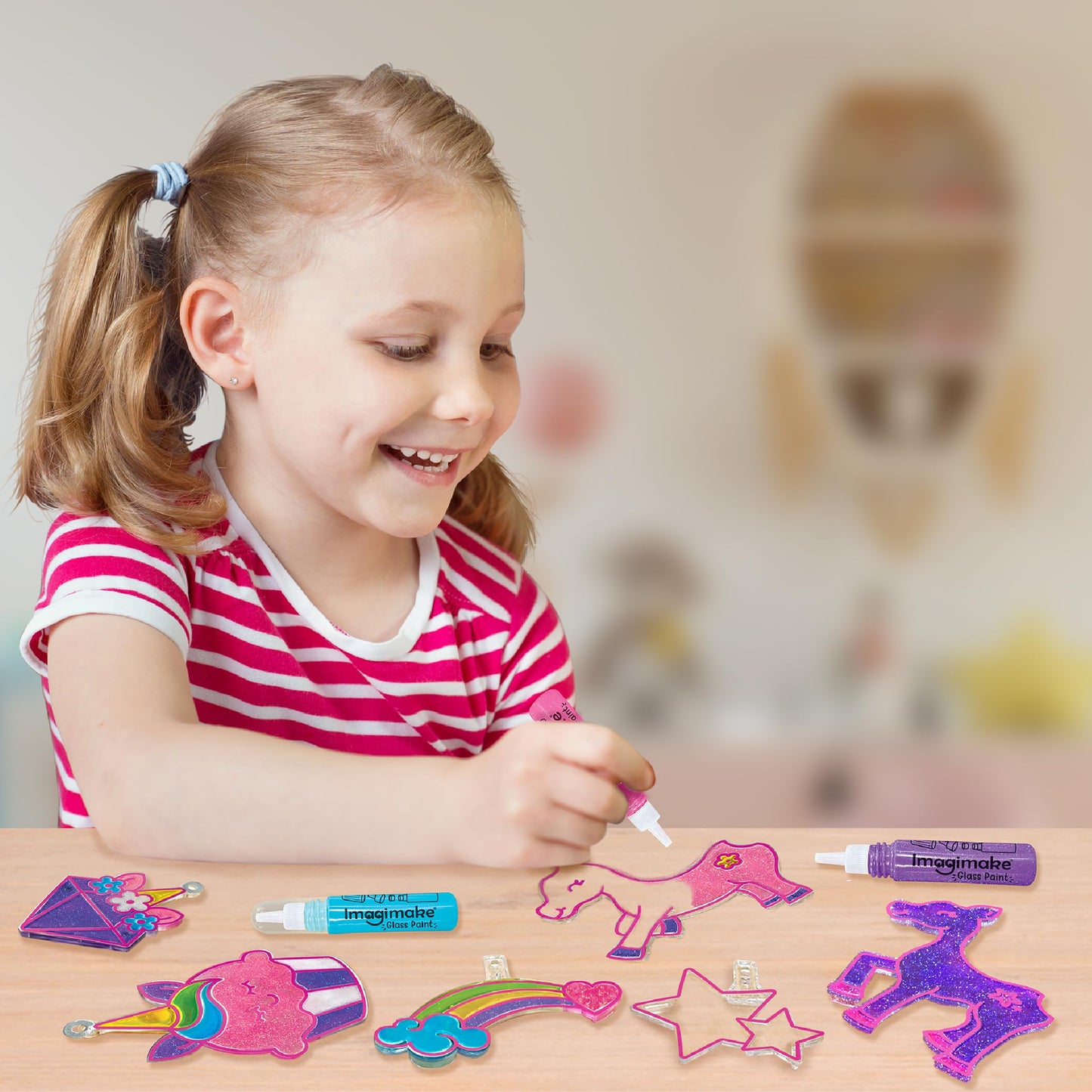 Imagimake Unicorn-Themed Window Art Craft Kit: Glass Painting Set