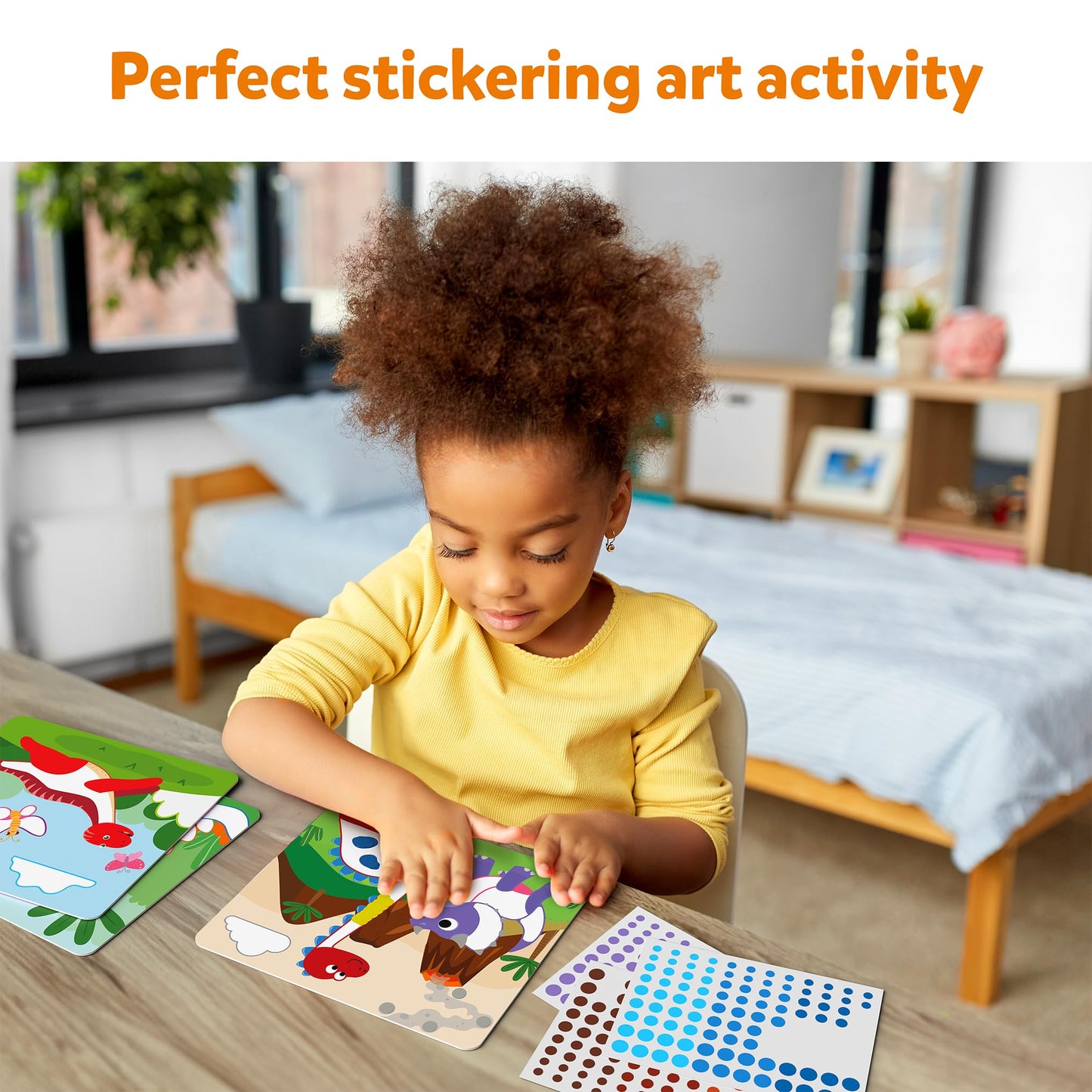 Skillmatics Art Activity - Dot It Dinosaurs, No Mess Sticker Art for Kids, Craft Kits, DIY Activity, Gifts