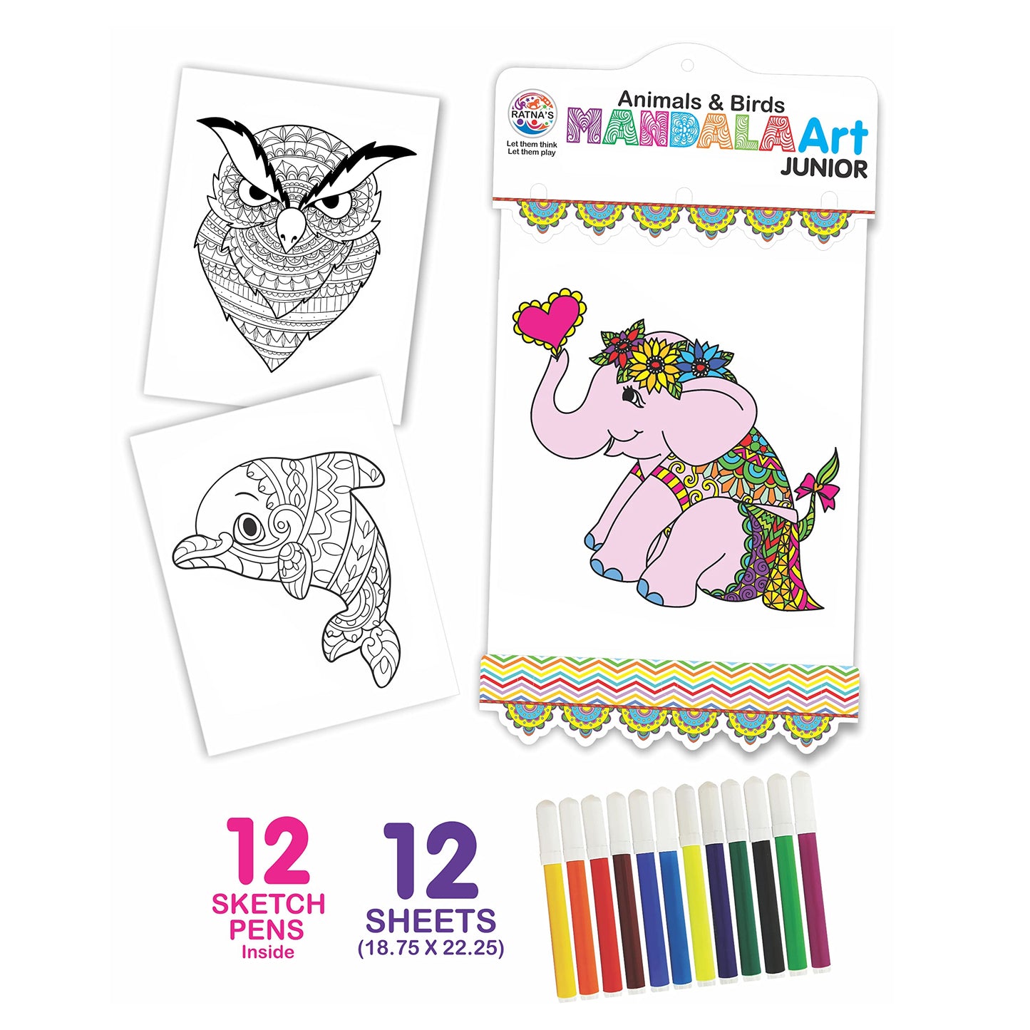 Ratna's Mandala Art Junior Animals & Birds The Coloring Kit