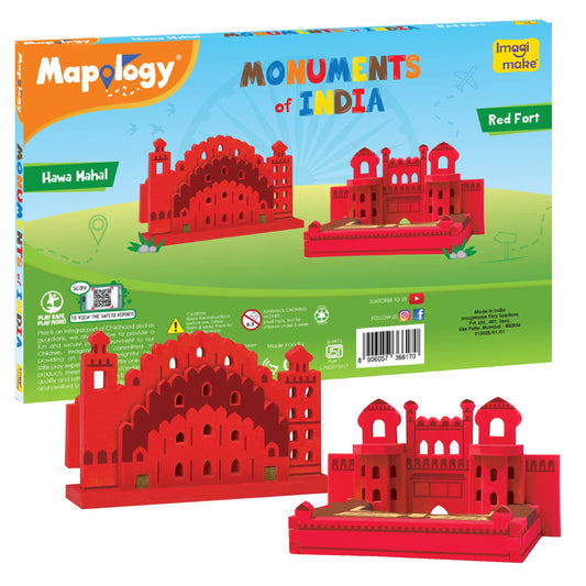 Imagimake Eva Foam Mapology Monuments Of India - Red Fort & Hawa Mahal - Construction Set - Educational Toy