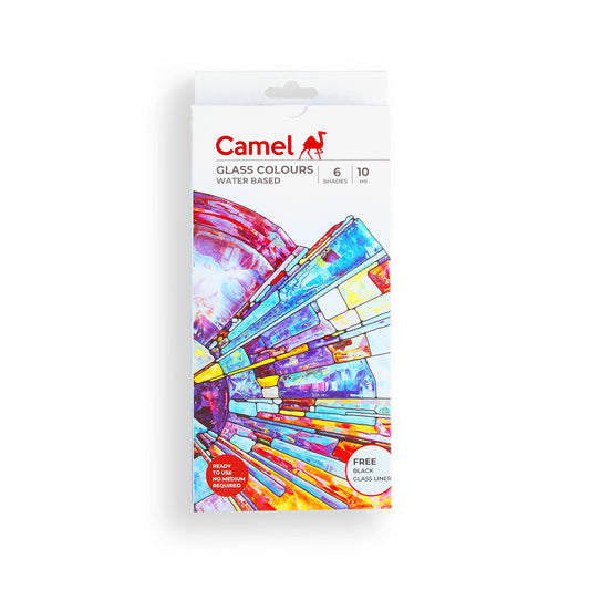 Camlin Camel Water Based Glass Color - 10ml Each 6 Shades