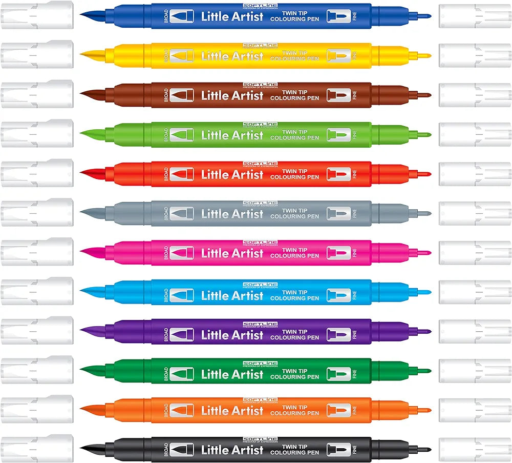 Add Gel Softline Little Artist Colouring Pen - Twin Tip Brush 12 Pen Set