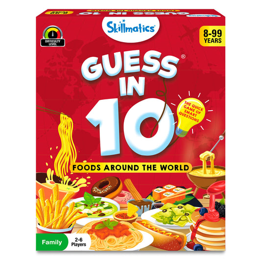 Skillmatics Card Game - Guess in 10 Foods Around The World, Educational Travel Toys for Boys, Girls, and Kids Who Love Board Games, Geography and History, Gifts