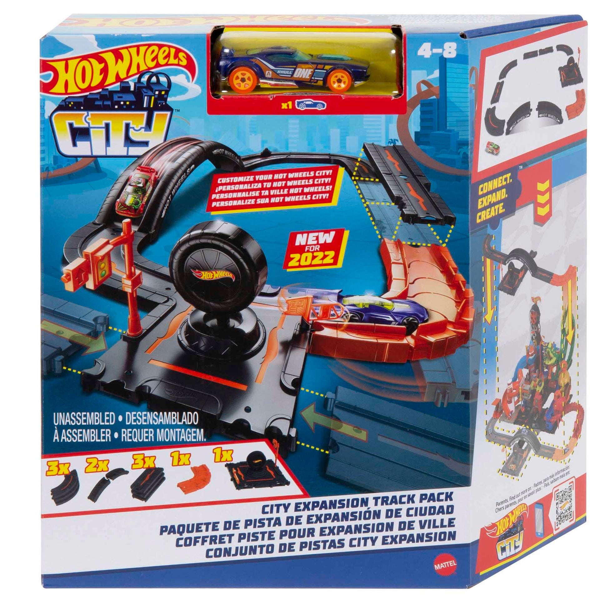 Hot Wheels City Expansion Track Pack, 10 Piece Set Includes Track