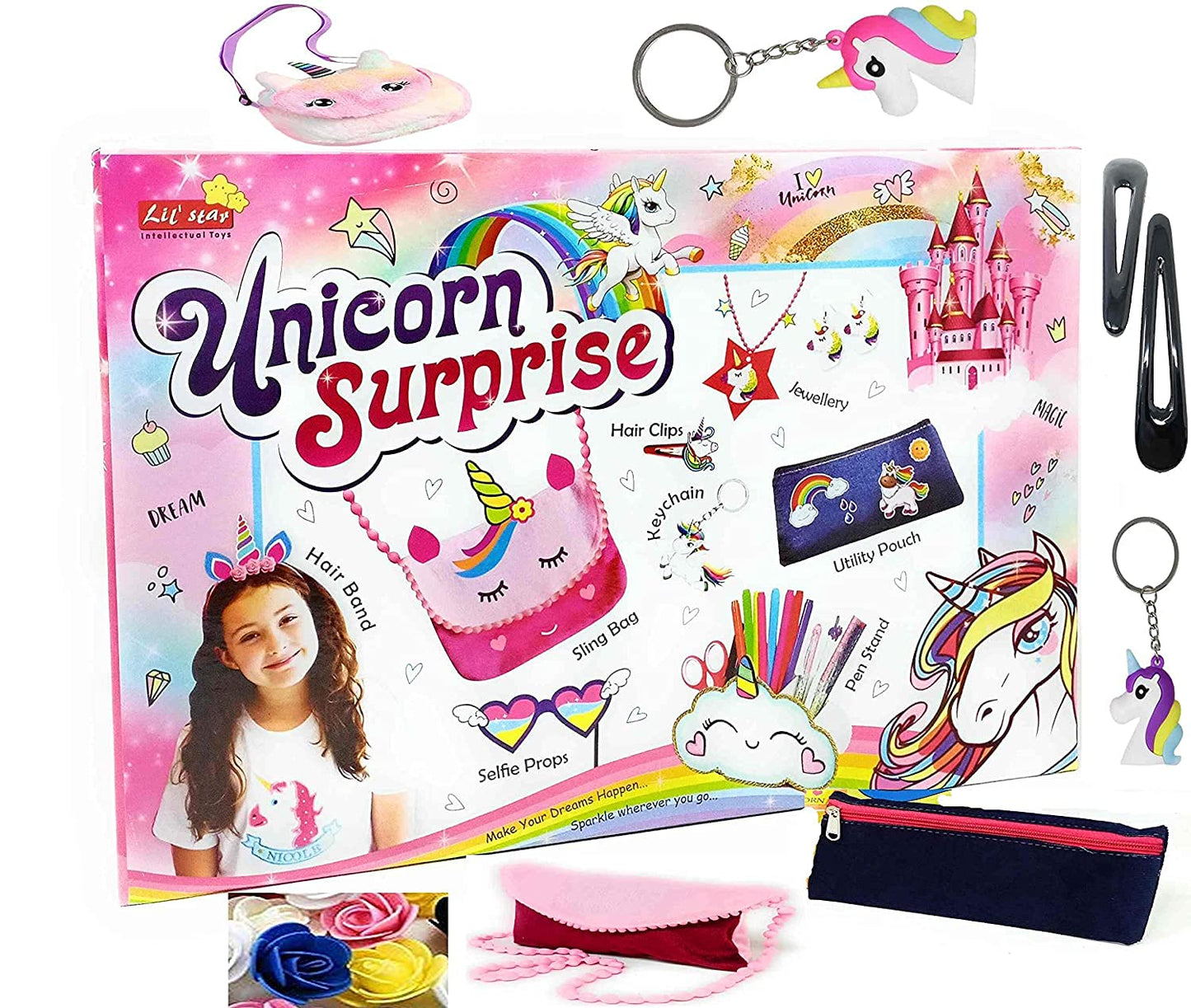 Lil' Star Unicorn Surprise Theme- DIY- Art and Craft Kit for Girls 6+ Age/Enhance Imaginary & Creative Skills