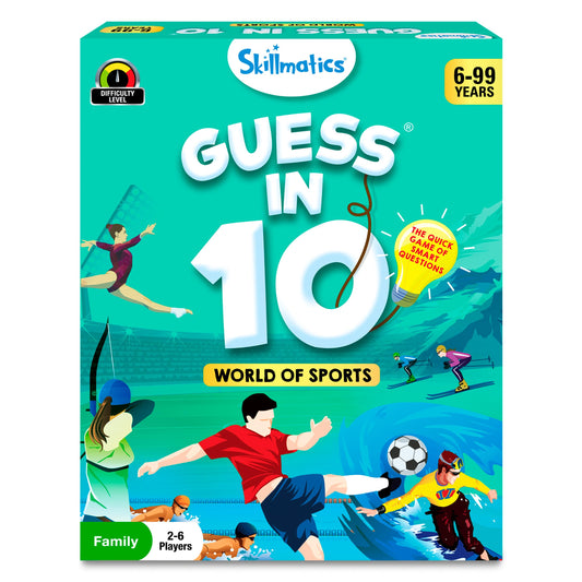 Skillmatics Card Game - Guess in 10 Sports, Perfect for Boys, Girls, Kids, and Families Who Love Board Games and Educational Toys, Travel Friendly, Gifts