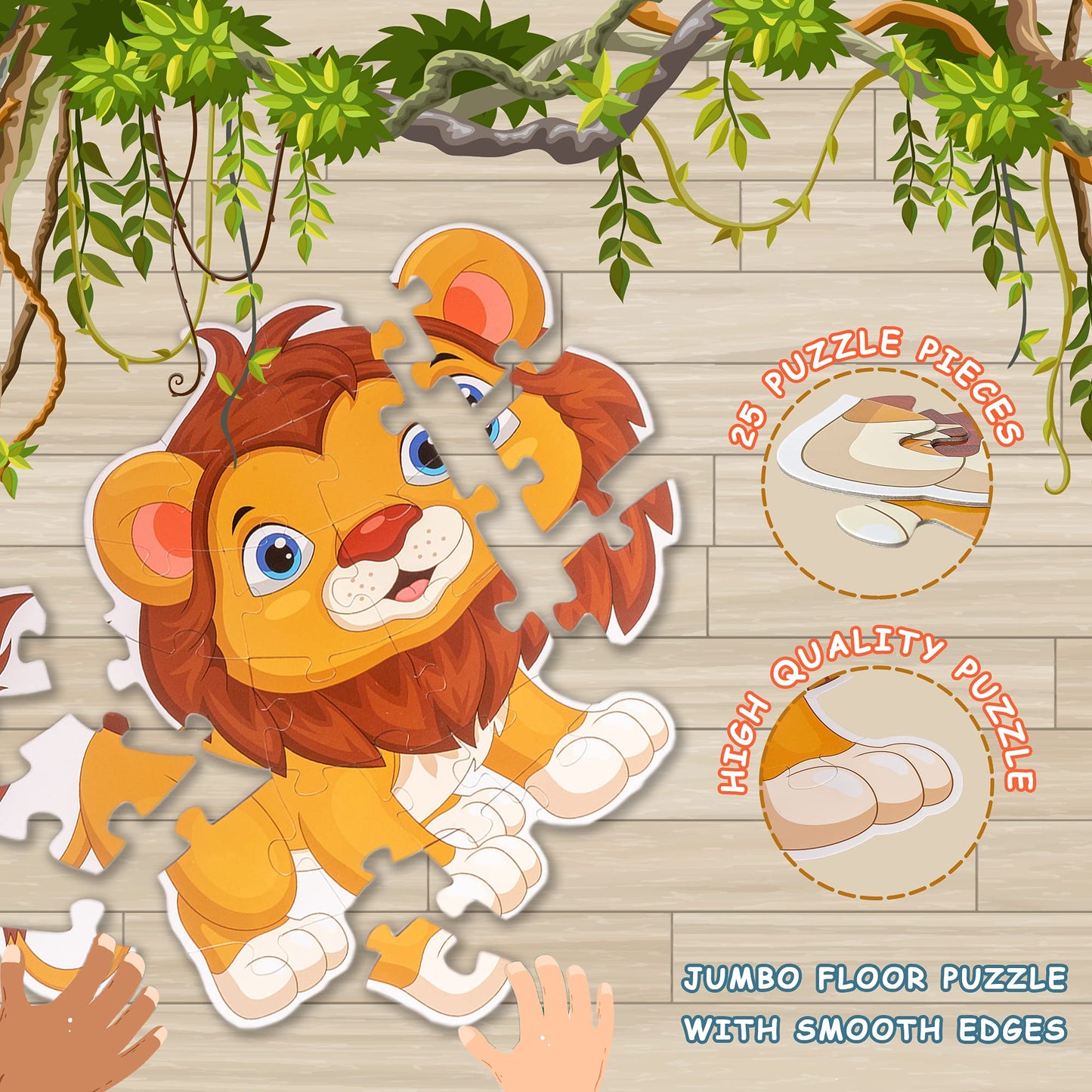 Ratna's My First Big Puzzle Lion 25 Pieces Jigsaw Puzzle for Kids | A Perfect Jumbo Jigsaw Floor Puzzle for Little Hands