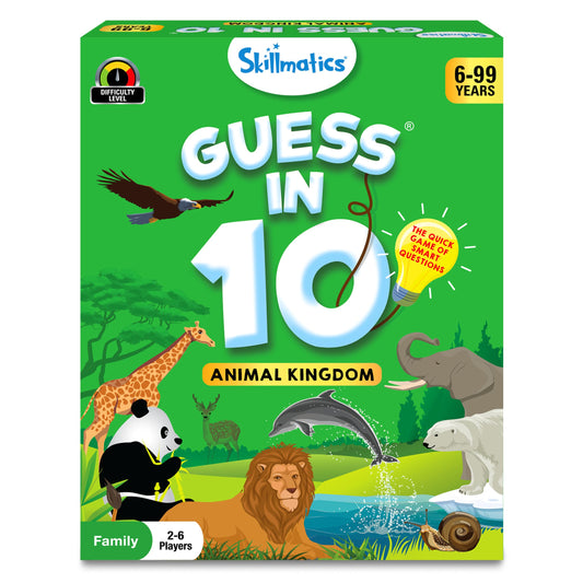 Skillmatics Card Game - Guess in 10 Animal Kingdom, Perfect for Boys, Girls, Kids, and Families Who Love Board Games and Educational Toys, Travel Friendly, Gifts