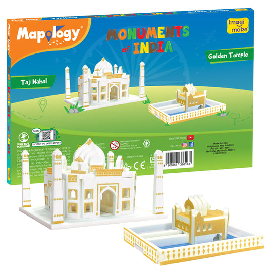 Imagimake Eva Foam Mapology Monuments Of India - Taj Mahal & Golden Temple - Construction Set - Educational Toy