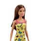 Barbie Doll (11.5 inches) with Colorful Butterfly Logo Print Yellow Dress & Strappy Heels, Great Gift for Ages 3 Years Old & Up
