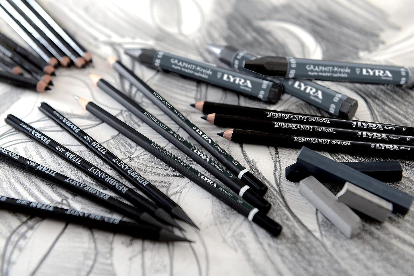 Lyra Art Design Sketching Pencil Set of 12 - 4H, 3H, 2H, H, F, HB, B, 2B, 3B, 4B, 5B, 6B