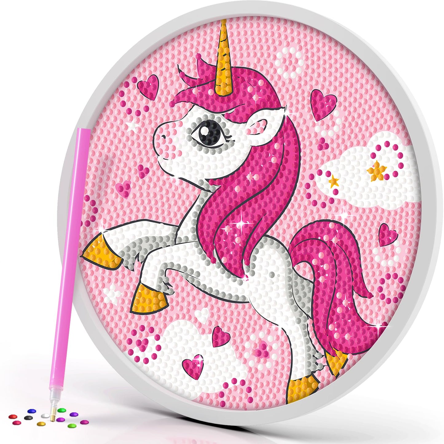 Diamond Painting Kit for Kids, Diamond Art Activity with 5D Gem Large 7.8 Inches DIY Arts and Crafts Gifts for Kids