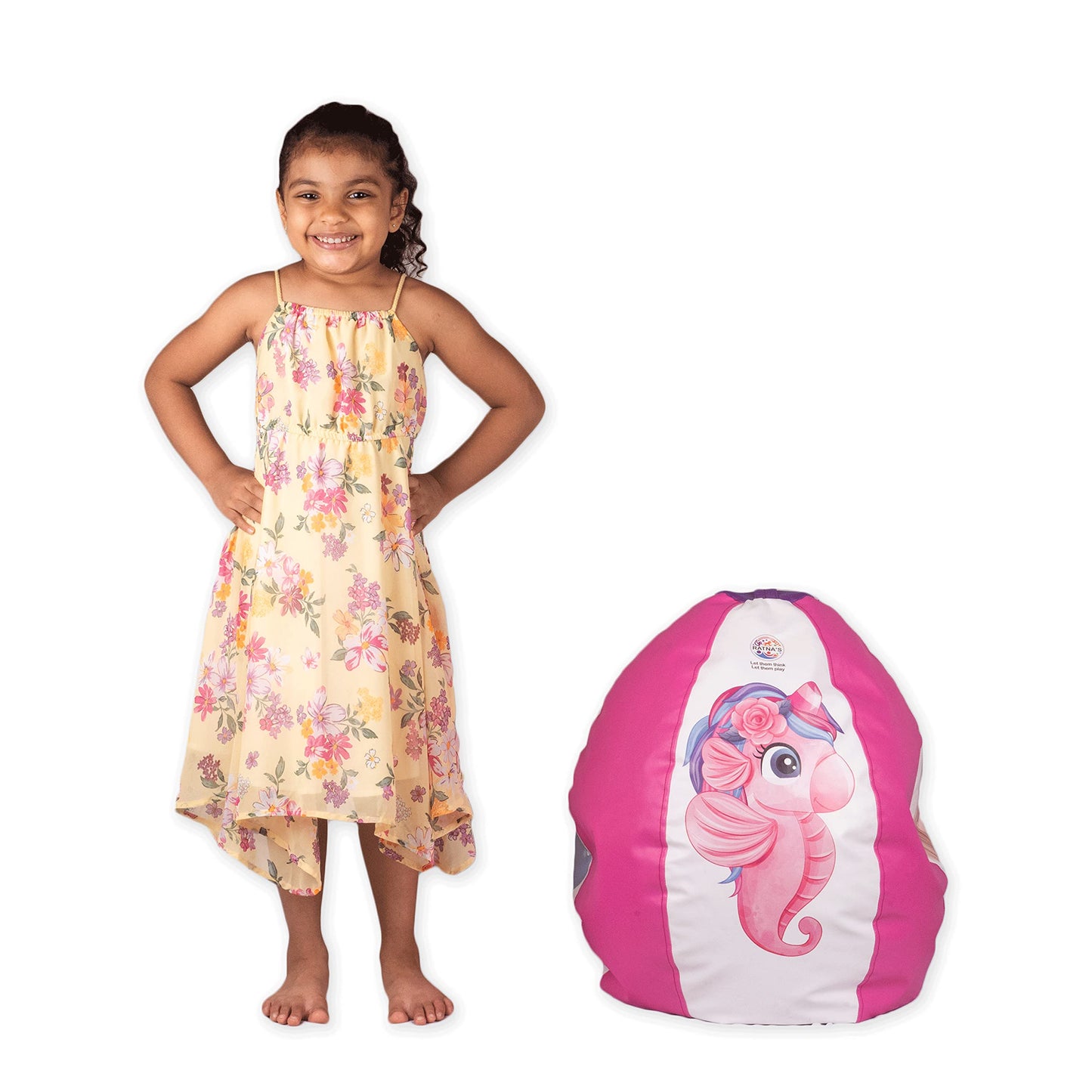 Ratna's Unicorn Bean Bag Light Weight, Durable, Washable Chair for Kids | Medium Size Zipper Beanbag Extra Soft Cover | A Cool Way to Relax for Kids