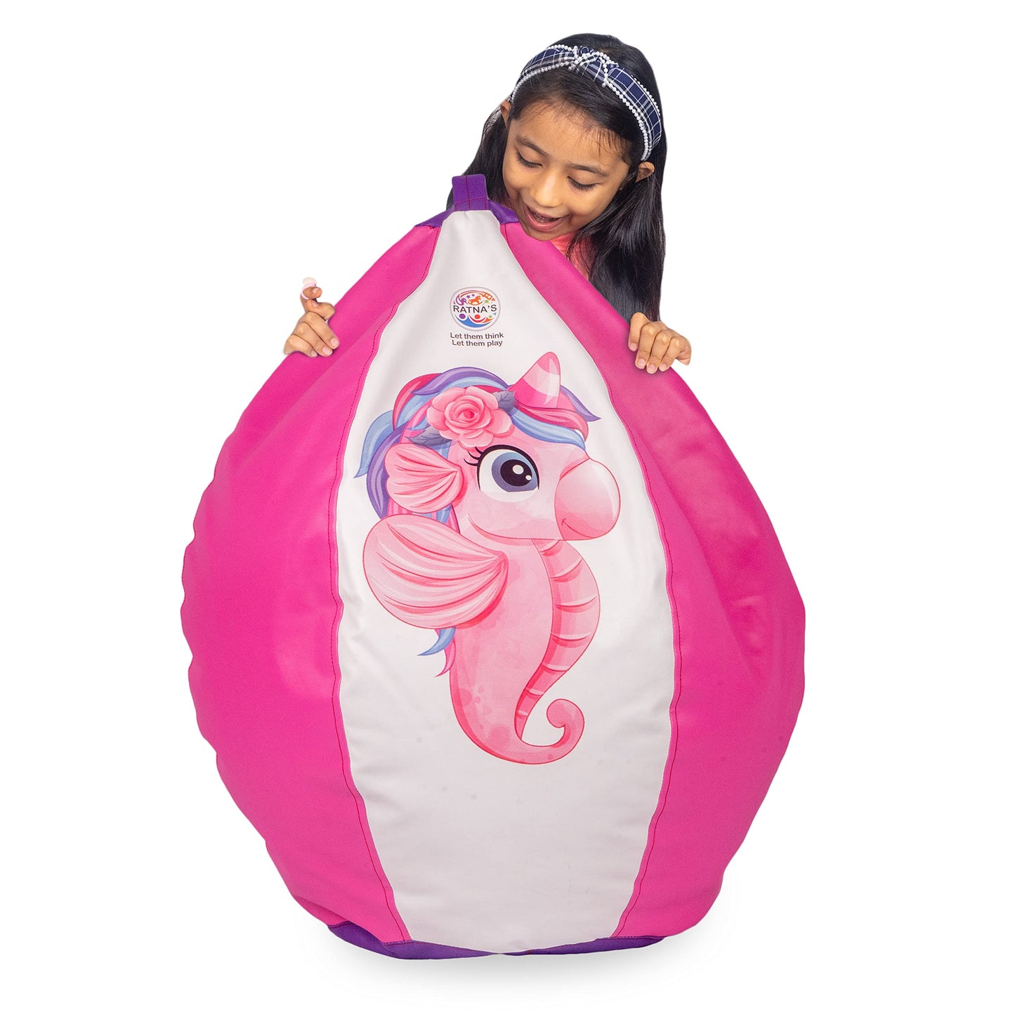 Ratna's Unicorn Bean Bag Light Weight, Durable, Washable Chair for Kids | Medium Size Zipper Beanbag Extra Soft Cover | A Cool Way to Relax for Kids