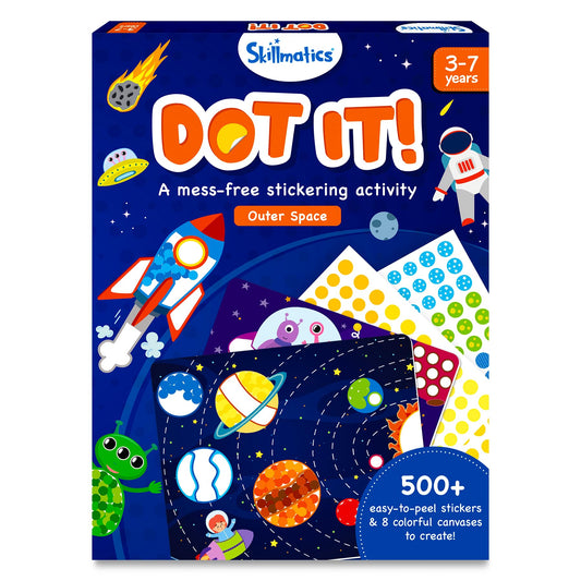Skillmatics Art Activity - Dot It Outer Space, No Mess Sticker Art for Kids, Craft Kits, DIY Activity, Gifts