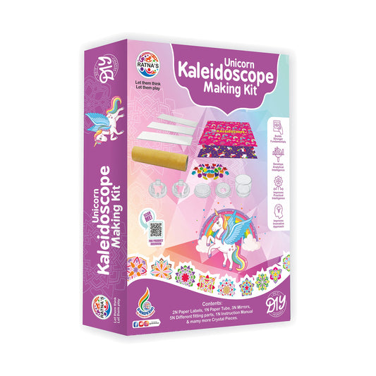 Ratna's Unicorn Kaleidoscope Making DIY Kit to Create Beautiful Patterns, Magical Educational Fun Birthday Gifts Toys for Kids 3+ Years