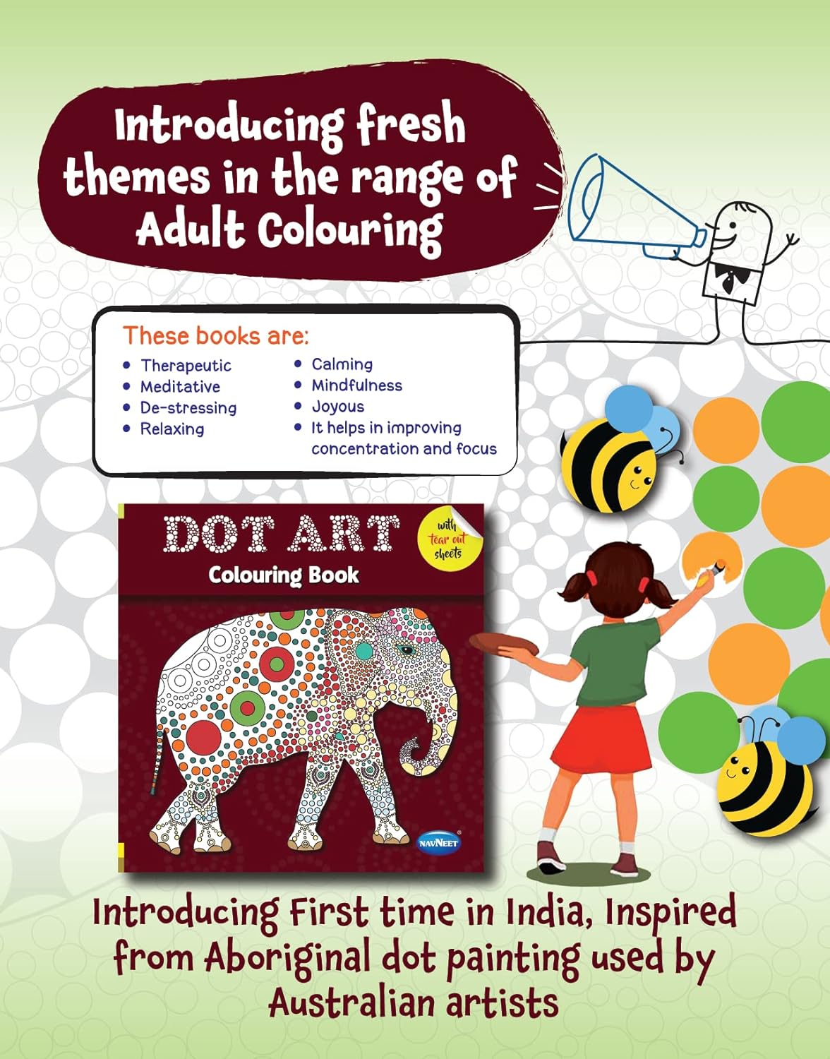 Navneet Dot Art colouring Book for Beginners and Adults