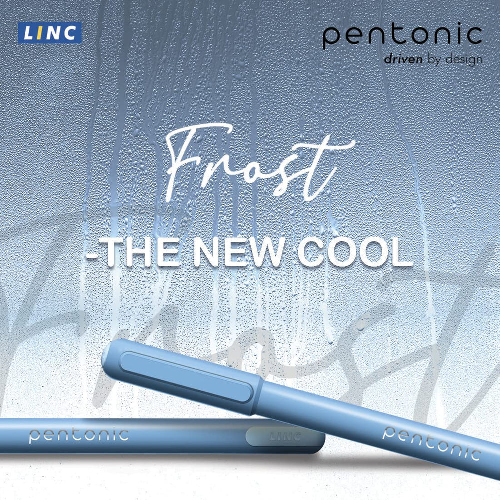 LINC Pentonic Frost Ball Point Pen (0.7mm, Blue Ink, Pack of 10 )