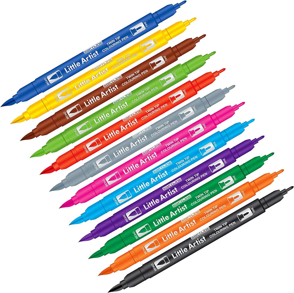 Add Gel Softline Little Artist Colouring Pen - Twin Tip Brush 12 Pen Set
