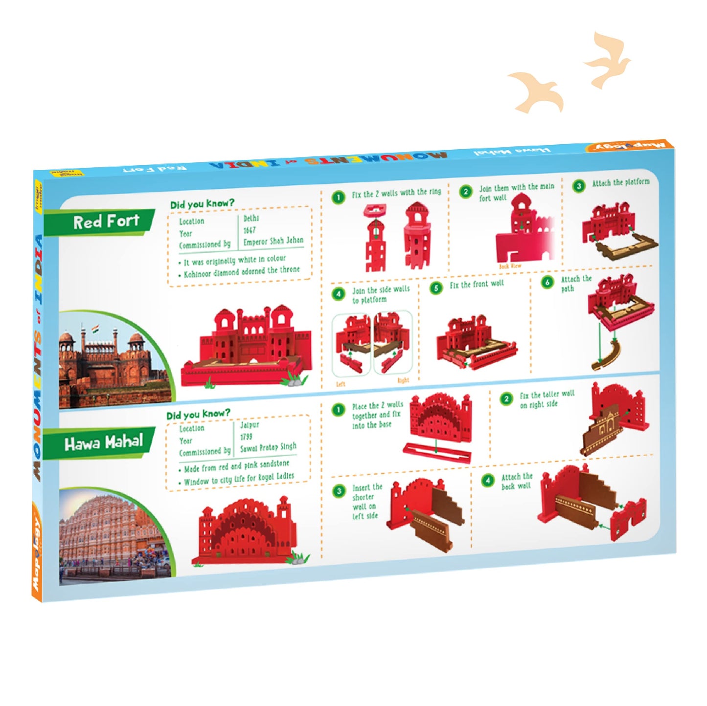 Imagimake Eva Foam Mapology Monuments Of India - Red Fort & Hawa Mahal - Construction Set - Educational Toy