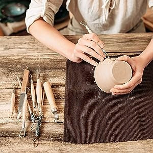 Wooden Handle DIY Sculpting Knife Clay Pottery Carving Tool Set for Modeling Tools & Wooden Sculpture Knife 11 Pc's