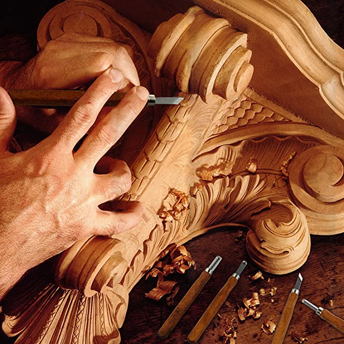 Wood Carving Tool Set of 12 Pc's For Professionals, Carpenters and Hobbyists