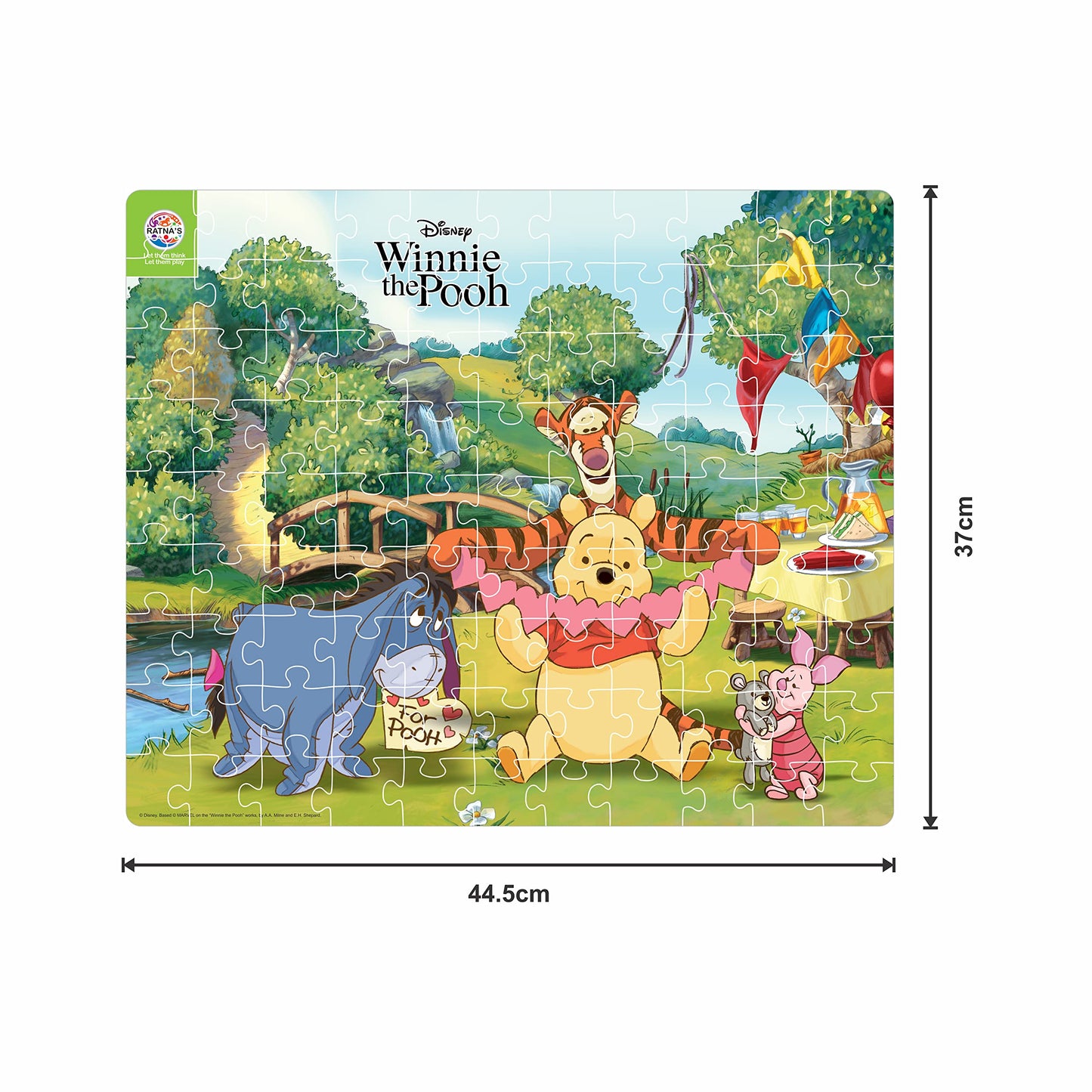 Ratna's 99 Pieces Disney & Marvel Series Jigsaw Puzzle for Kids. Puzzle Size 44.5cm X 37cm (Winnie The Pooh)
