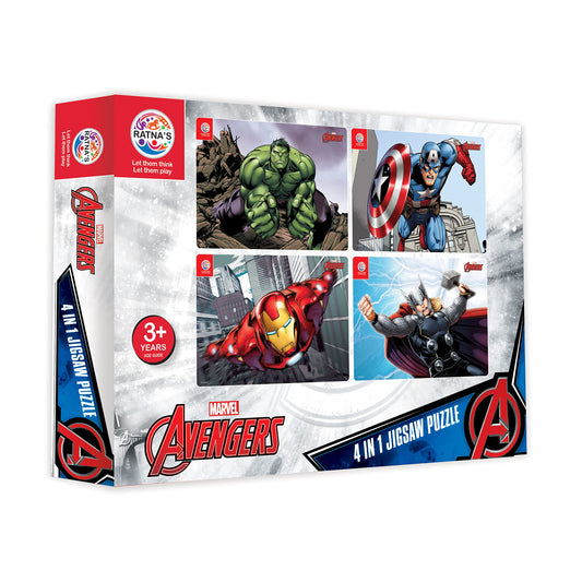 Ratna's 4 in 1 Disney Jigsaw Puzzle 140 Pieces for Kids. 4 Jigsaw Puzzles 35 Pieces Each (Avengers Solo)