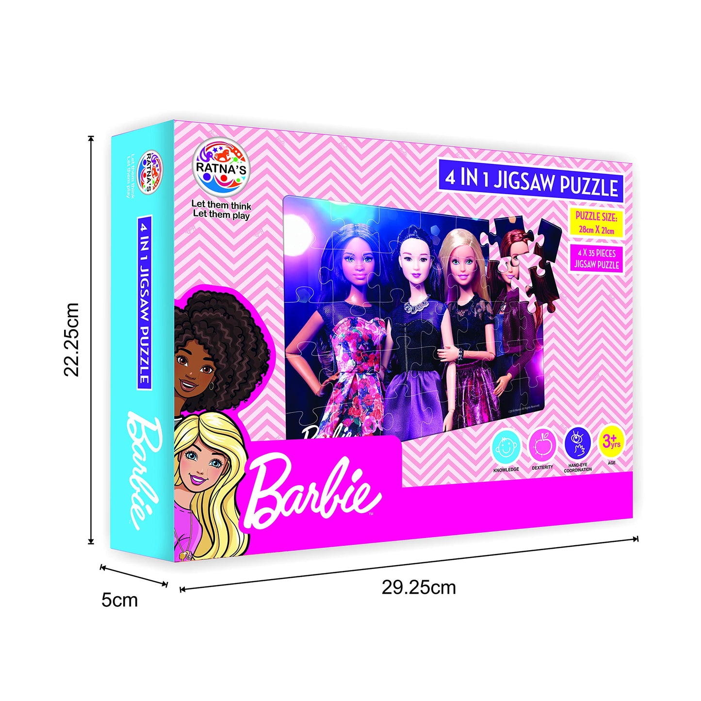 Ratna's Barbie Jigsaw 4 in 1. 4 Different Jumbo Jigsaw Puzzles for Girls