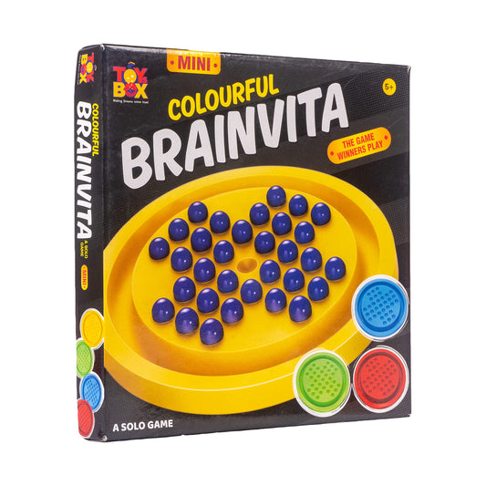 Toysbox Colourful Brainvita Mini Mind Challenging Board Game with 32 Marbles Solitaire