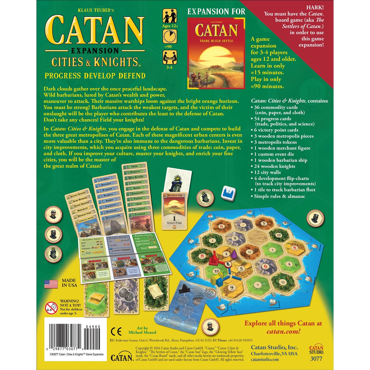 Catan Cities & Knights Board Game 3-4 Player Expansion Strategy Game Adventure Game Family Game For Adults And Kids Ages 12+ 3-4 Players
