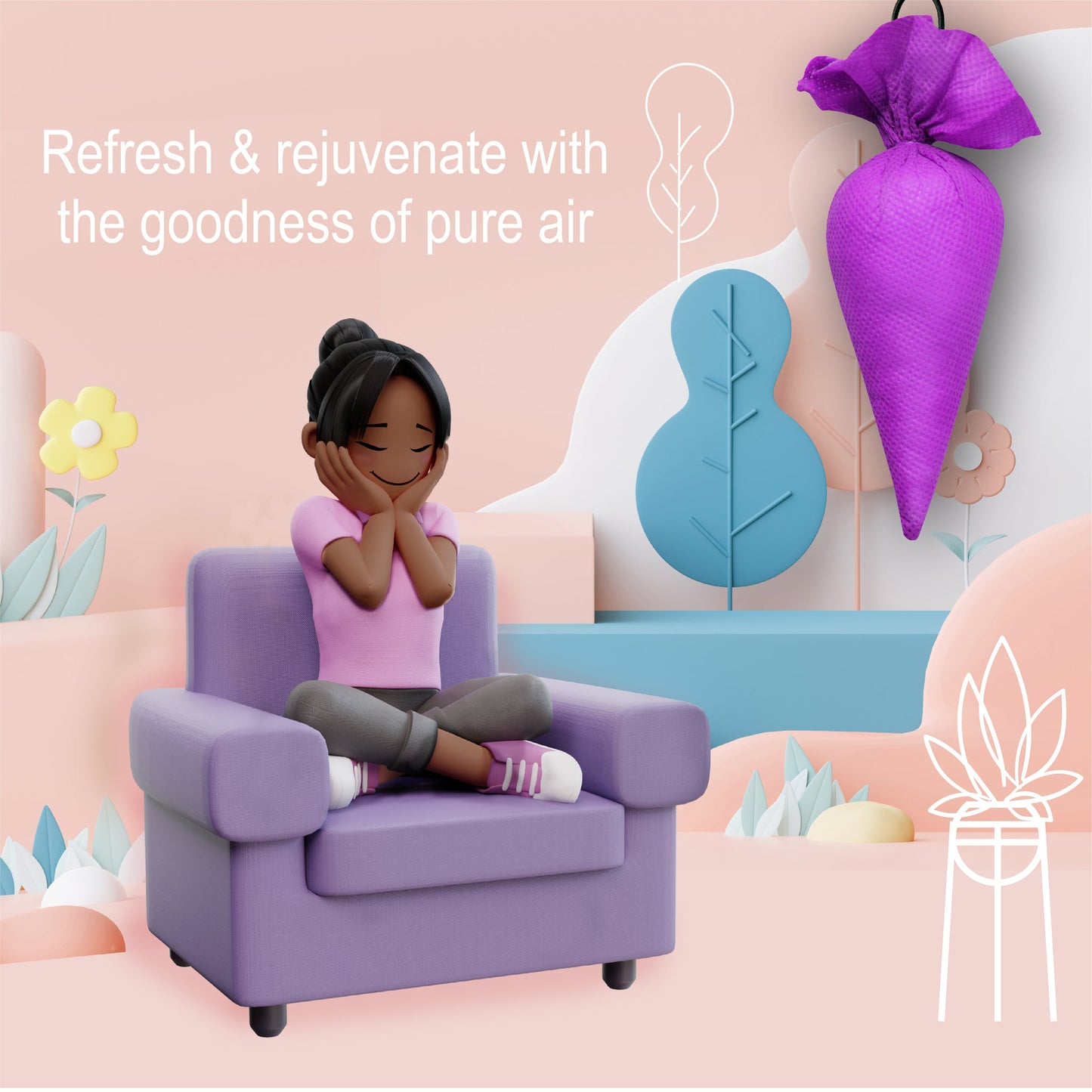 Mangalam CamPure Camphor Cone - Lavender [Room, Car and Air Freshener & Mosquito Repellent]