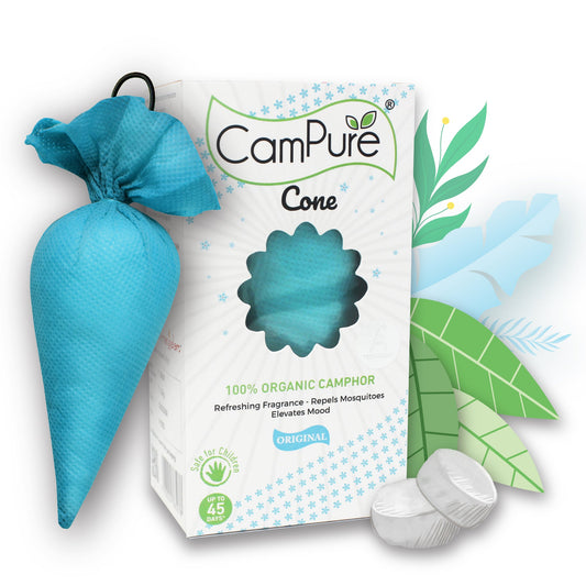 Mangalam CamPure Camphor Cone - Original [Room, Car and Air Freshener & Mosquito Repellent]