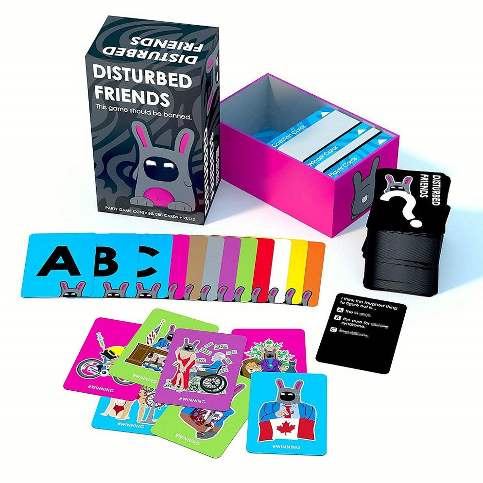 Disturbed Friends Party Game - Find Out Who Your Friends are! Hilarious Card Game for Adults, Friends, Family, College Students, Fun Parties and Board Games Night with Your Group