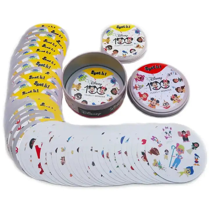 Spot It! Disney 100 Years of Wonder Card Game | Fast-Paced Symbol Matching Observation Game | Fun Family Game for Kids and Adults | Age 6+ | 2-8 Players | Avg. Playtime 15 Minutes
