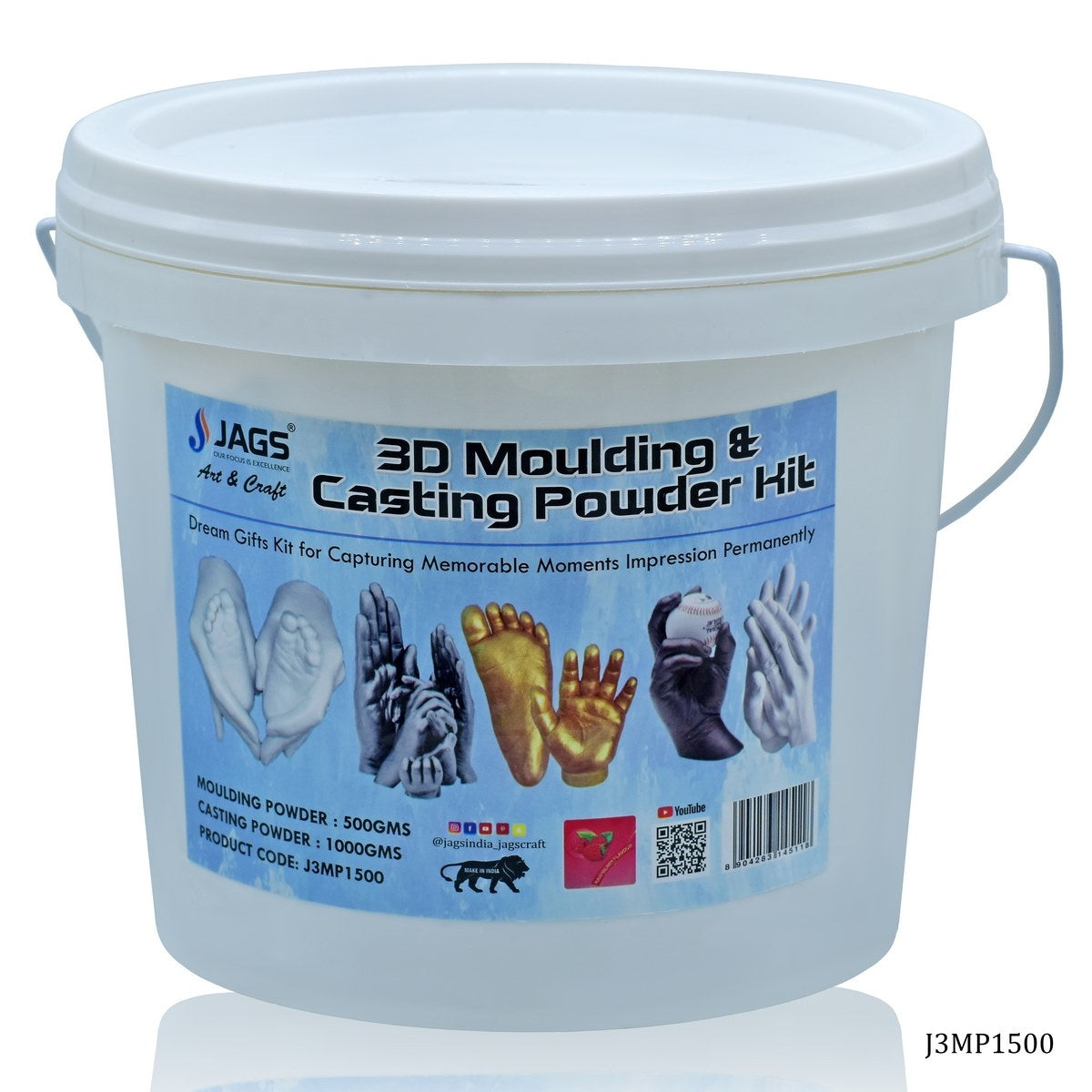 Jags 3D Moulding & Casting Powder Kit 1500 Grams For Couple Hands ...