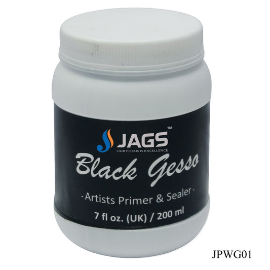 Jags Artists Black Gesso 200 ml Premium Primer and Sealer for Artists